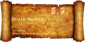 Buzik Herold névjegykártya